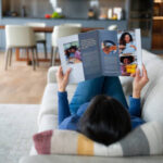woman reading magazine