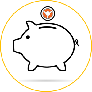 Piggy bank icon representing LifeRing Finance Team