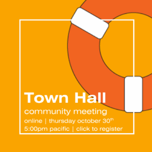 Promotional graphic for the LifeRing Town Hall event in October 2025.