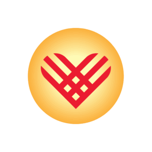 Golden ball with GivingTuesday red heart inside.