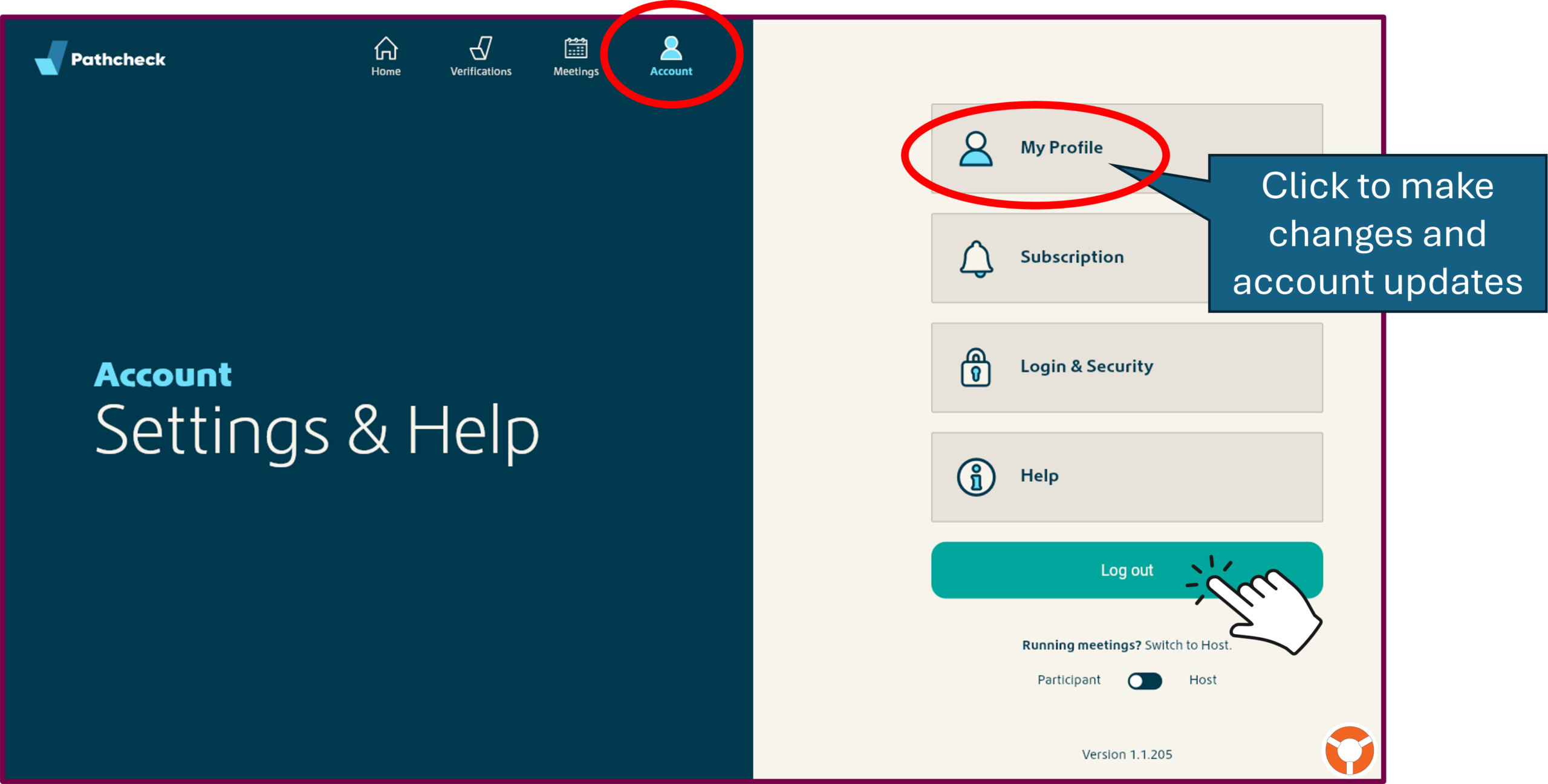 Make changes and account updates - LifeRing Secular Recovery LifeRing Verifications Support | screenshot of account changes page