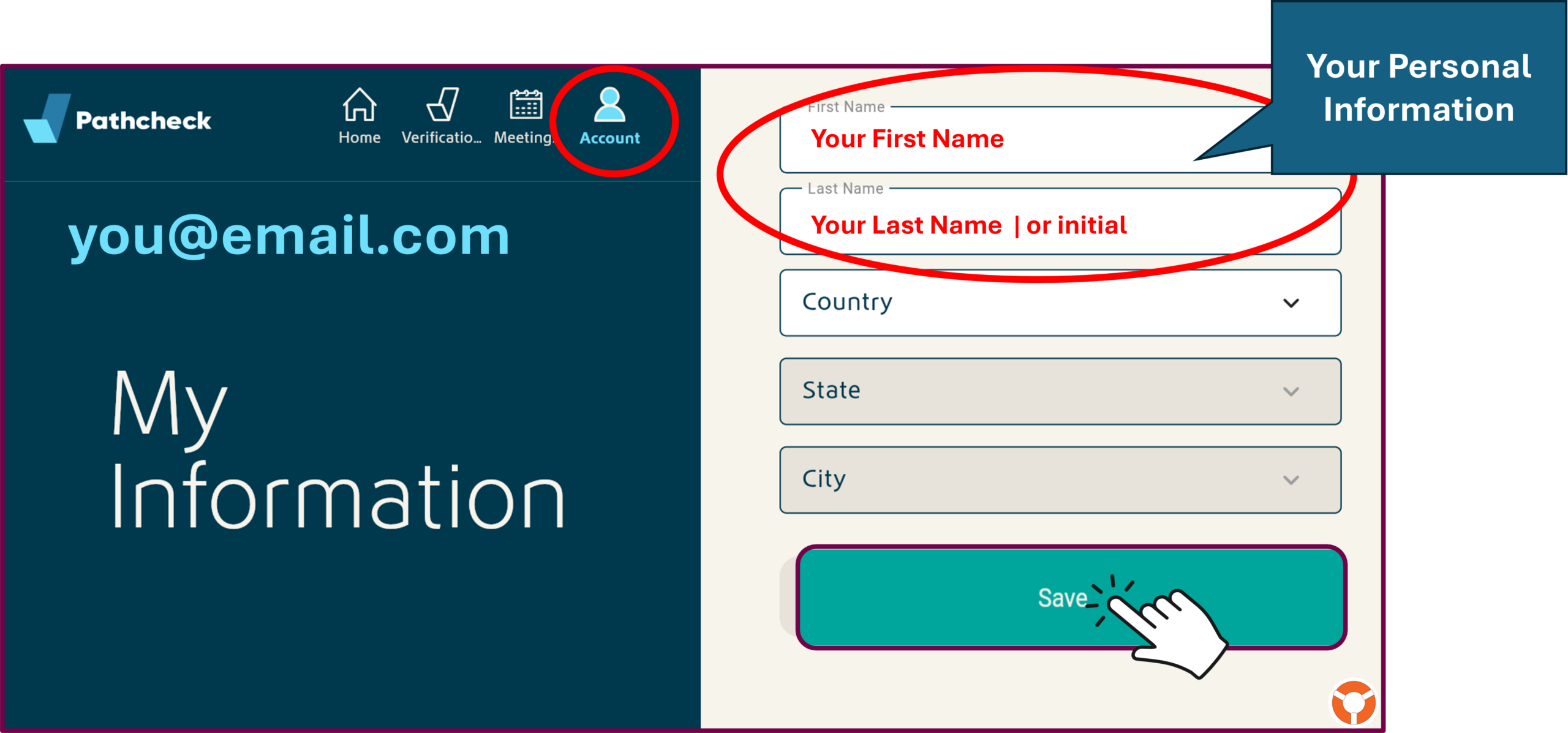 Your personal information - LifeRing Secular Recovery LifeRing Verification Support | screenshot of personal information account page