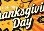 Bright pop-art invitation to LifeRing Thanksgiving Day Gathering